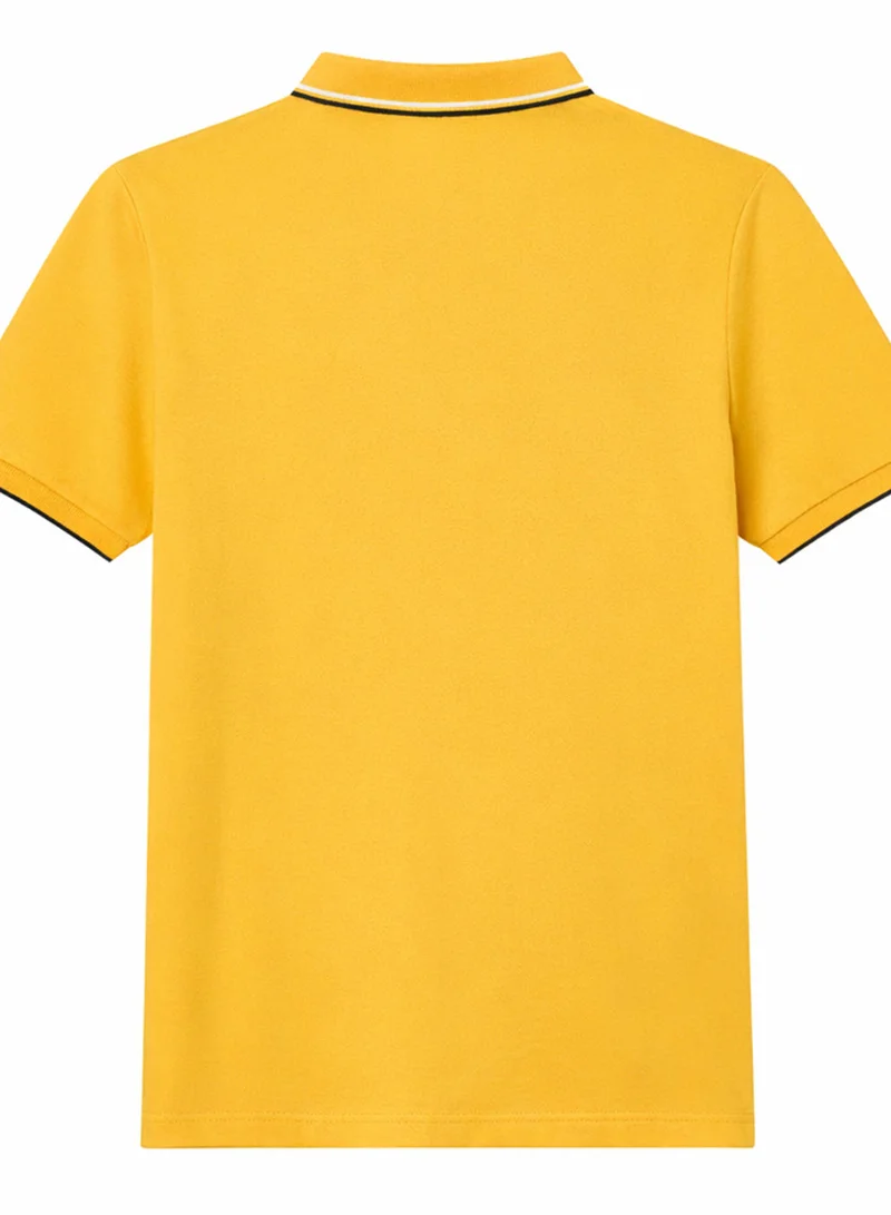 جيوردانو Men’s Slim Pique Solid Polo with Flat Knit Collar